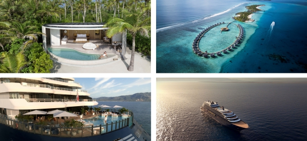 Die neue Superyacht “Luminara” der The Ritz-Carlton Yacht Collection ankert vor dem The Ritz-Carlton Maldives, Fari Islands.